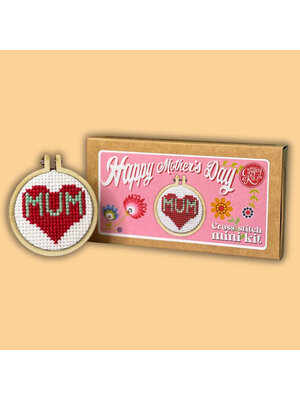 The Crafty Kit Company Borduurpakket Matchbox Happy Mother's Day (Heart) - The Crafty Kit Company