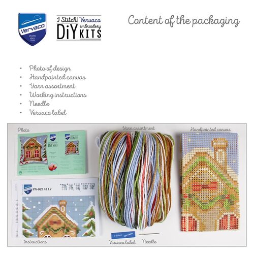 Vervaco Kruissteekkussen kit Gingerbread House Vervaco Kruissteekkussen kit Gingerbread House