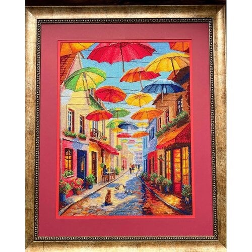 RIOLIS Borduurpakket Colorful Umbrellas - RIOLIS RIOLIS Borduurpakket Colorful Umbrellas - RIOLIS