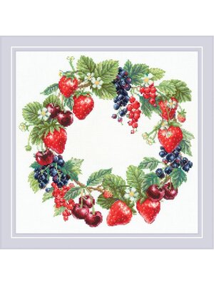 RIOLISf Borduurpakket Wreath with Berries - RIOLIS RIOLISf Borduurpakket Wreath with Berries - RIOLIS