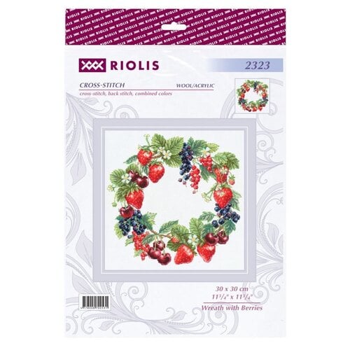 RIOLIS Borduurpakket Wreath with Berries - RIOLIS RIOLIS Borduurpakket Wreath with Berries - RIOLIS
