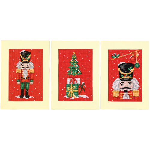 Vervaco Wenskaart kit Notenkraker set van 3 Vervaco Wenskaart kit Notenkraker set van 3