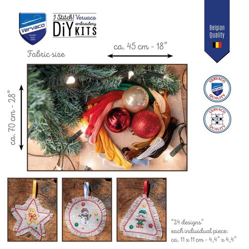Vervaco Telpakket kit Kerst ornamenten