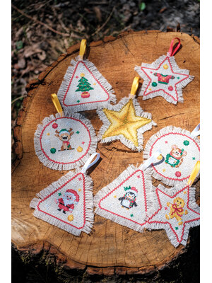 Vervaco Official Telpakket kit Kerst ornamenten Vervaco Official Telpakket kit Kerst ornamenten