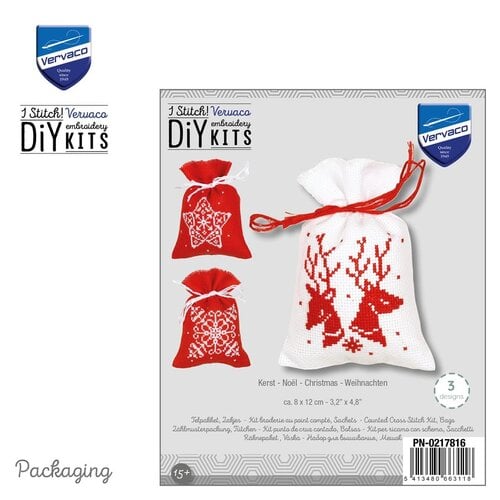 Vervaco Kruidenzakje kit Kerst set van 3 Vervaco Kruidenzakje kit Kerst set van 3