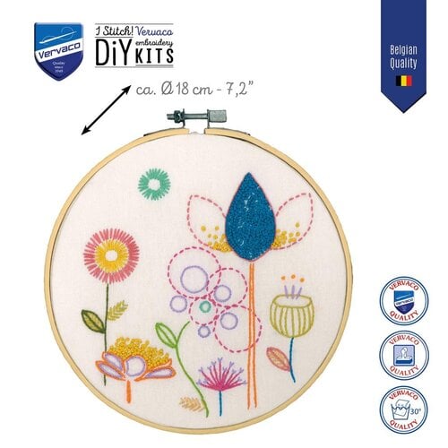 Vervaco Borduur kit met borduurring Stylish Florals Vervaco Borduur kit met borduurring Stylish Florals