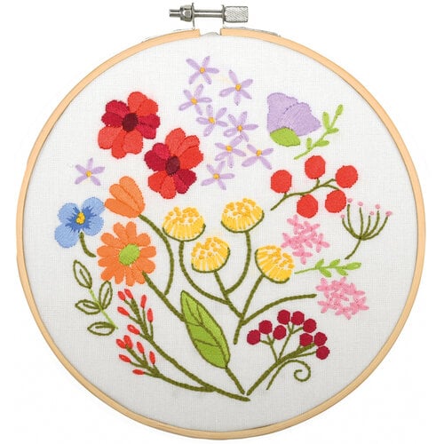 Vervaco Borduur kit met borduurring Bloemen symfonie Vervaco Borduur kit met borduurring Bloemen symfonie