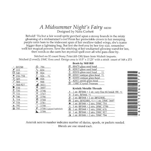 Mirabilia Borduurpatroon A Midsummer Night's Fairy - Mirabilia Designs Mirabilia Borduurpatroon A Midsummer Night's Fairy - Mirabilia Designs