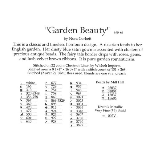 Mirabilia  Borduurpatroon Garden Beauty - Mirabilia Designs