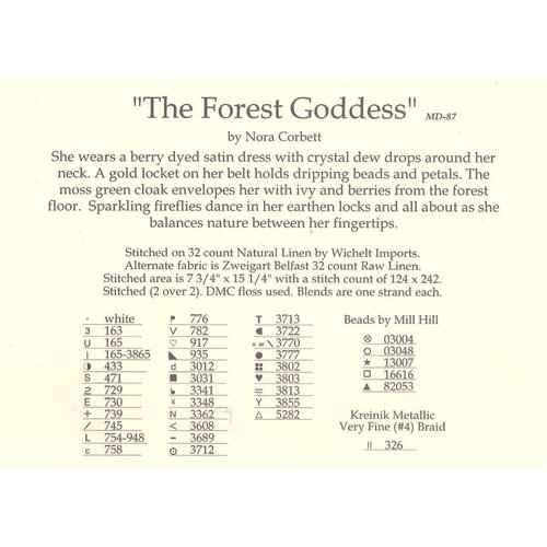 Mirabilia  Borduurpatroon The Forest Goddes - Mirabilia Designs