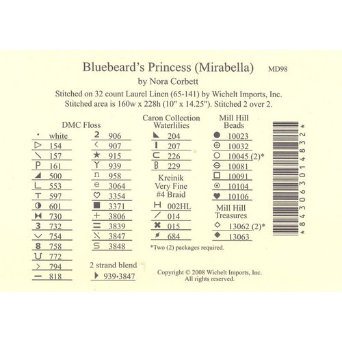 Mirabilia Borduurpatroon Bluebeard's Princess (Mirabella) - Mirabilia Designs Mirabilia Borduurpatroon Bluebeard's Princess (Mirabella) - Mirabilia Designs