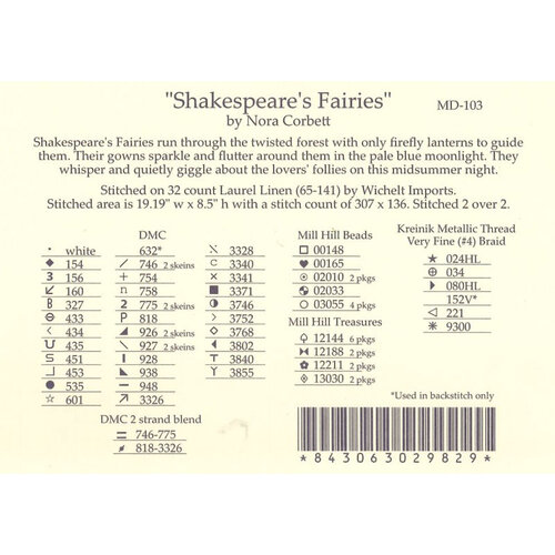 Mirabilia Borduurpatroon Shakespeare's Fairies - Mirabilia Designs Mirabilia Borduurpatroon Shakespeare's Fairies - Mirabilia Designs