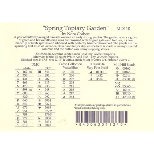 Mirabilia  Borduurpatroon Spring Topiary Garden - Mirabilia Designs