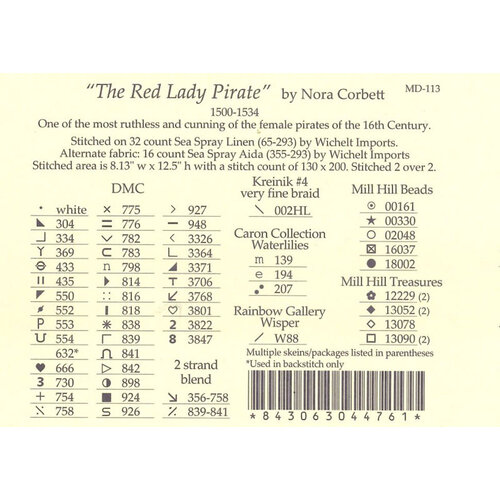 Mirabilia  Borduurpatroon The Red Lady Pirate - Mirabilia Designs