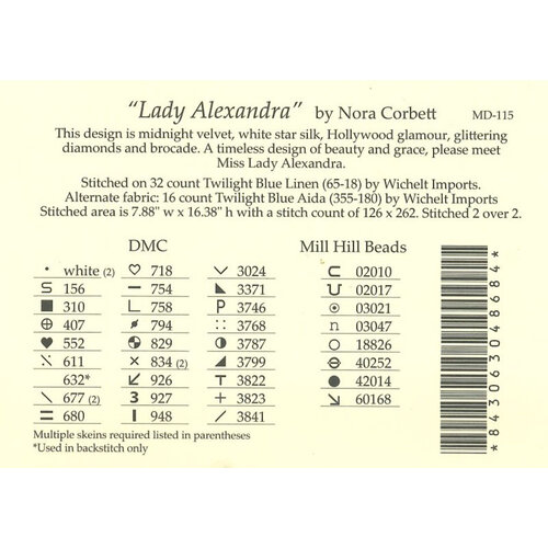 Mirabilia Borduurpatroon Lady Alexandra - Mirabilia Designs Mirabilia Borduurpatroon Lady Alexandra - Mirabilia Designs