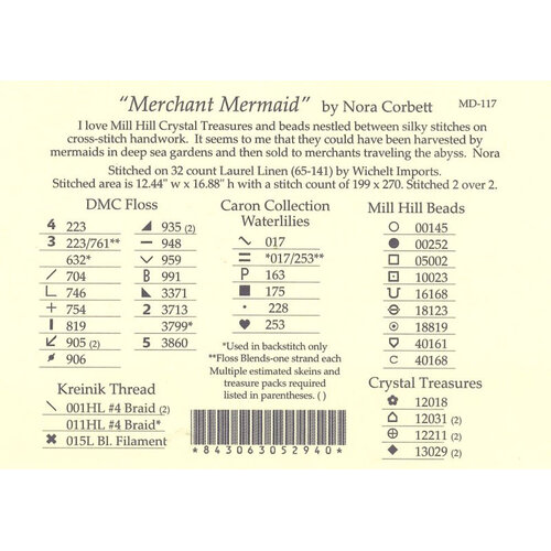 Mirabilia Borduurpatroon Merchant Mermaid - Mirabilia Designs Mirabilia Borduurpatroon Merchant Mermaid - Mirabilia Designs