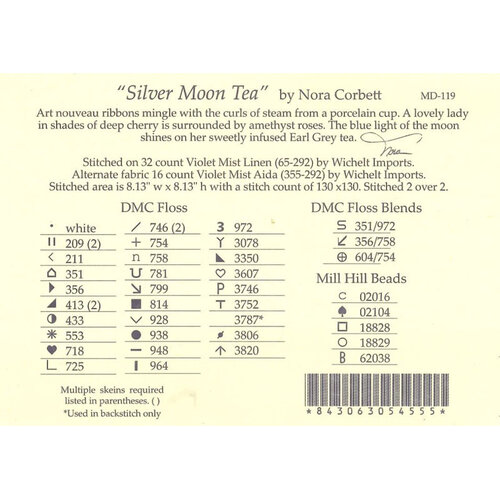 Mirabilia  Borduurpatroon Silver Moon Tea - Mirabilia Designs