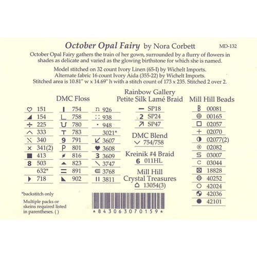 Mirabilia  Borduurpatroon October Opal Fairy - Mirabilia Designs