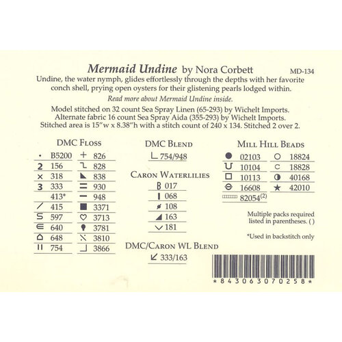 Mirabilia  Borduurpatroon Mermaid Undine - Mirabilia Designs