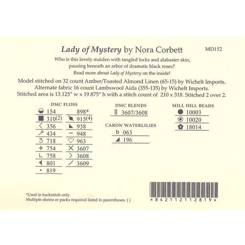 Mirabilia  Borduurpatroon Lady of Mystery  - Mirabilia Designs