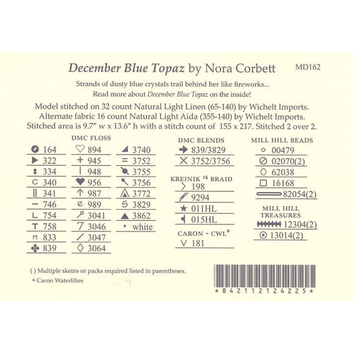Mirabilia  Borduurpatroon December Blue Topaz - Mirabilia Designs