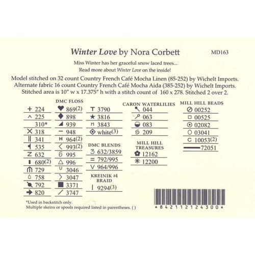 Mirabilia Borduurpatroon Winter Love - Mirabilia Designs Mirabilia Borduurpatroon Winter Love - Mirabilia Designs