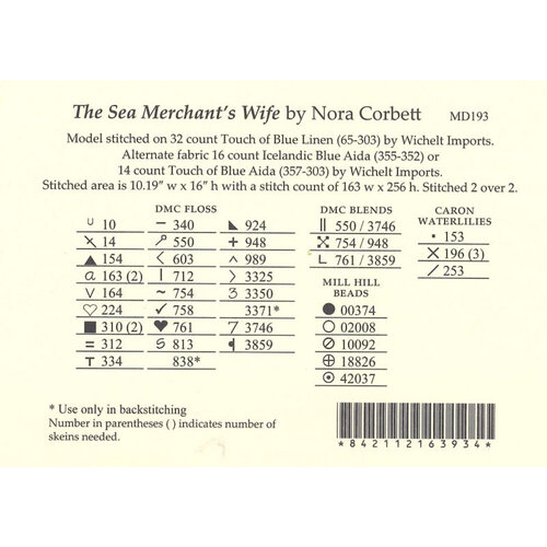 Mirabilia  Borduurpatroon The Sea Merchant’s Wife - Mirabilia Designs