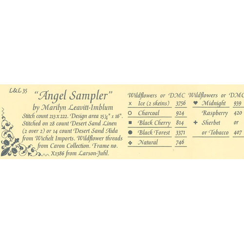 Lavender and Lace Lavender & Lace 35 - Angel sampler - patroon