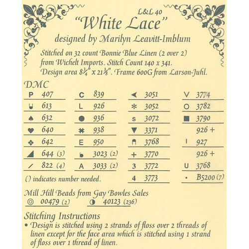 Lavender and Lace Lavender & Lace 40 - White Lace - patroon Lavender and Lace Lavender & Lace 40 - White Lace - patroon