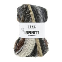 Lang Yarns | Wol Infinity - 100 gr - 0007 | Grey with brown | NIEUWE KLEUR