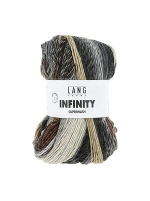 Lang Yarns Lang Yarns | Wol Infinity - 100 gr - 0007 | Grey with brown | NIEUWE KLEUR