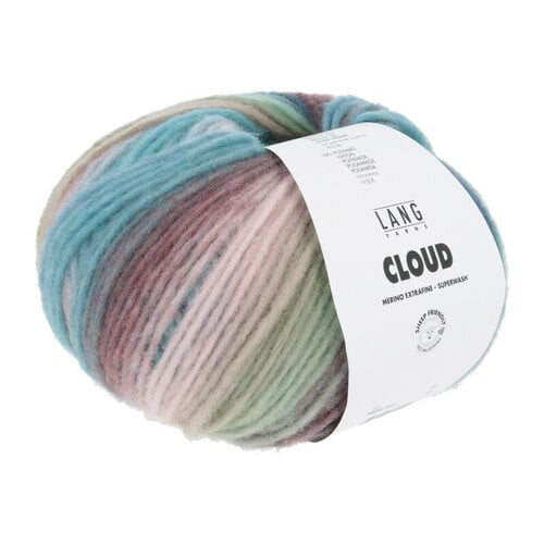 Lang Yarns Lang Yarns | Wol Cloud - 100 gr -  0033 | Mint/Turkoois/Bruin/IJsblauw