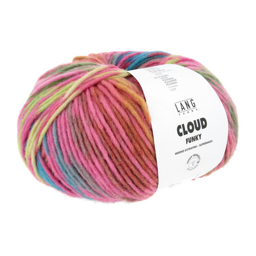 Lang Yarns Lang Yarns | Wol Cloud Funky - 100 gr - 0027 | Roze/Blauw/Helgroen/Fuchsia