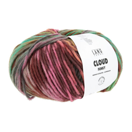 Lang Yarns Lang Yarns | Wol Cloud Funky - 100 gr - 0026 | Turkoois/Lavendel/Roze/Groen