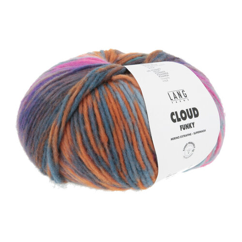 Lang Yarns Lang Yarns | Wol Cloud Funky - 100 gr - 0025 | Fel Roze/Oceaan/Oranje/Petrol
