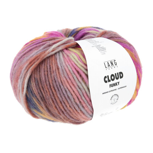 Lang Yarns Lang Yarns | Wol Cloud Funky - 100 gr - 0023 | Meloen/Marine/Geel/Mauve