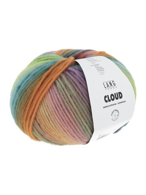 Lang Yarns Lang Yarns | Wol Cloud - 100 gr -  0021| Blauw/Oranje/Groen/Roze