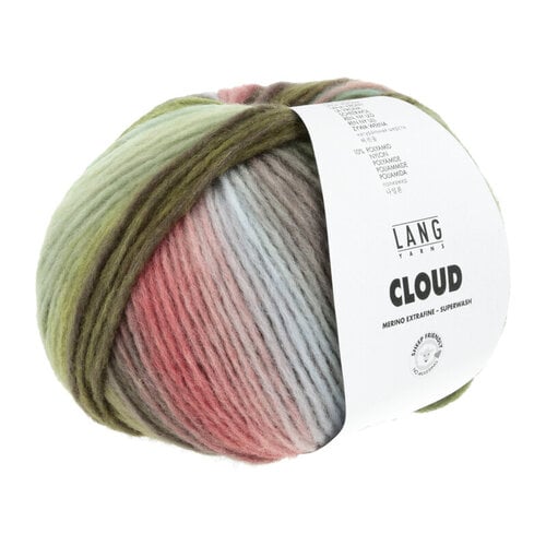Lang Yarns Lang Yarns | Wol Cloud - 100 gr -  0020| Donkergroen/Olijf/Helblauw/Rood