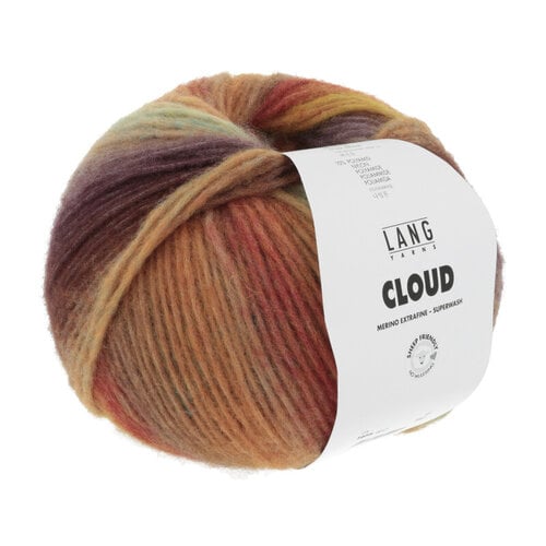 Lang Yarns Lang Yarns | Wol Cloud - 100 gr -  0017| Bruin/Rood/Mint
