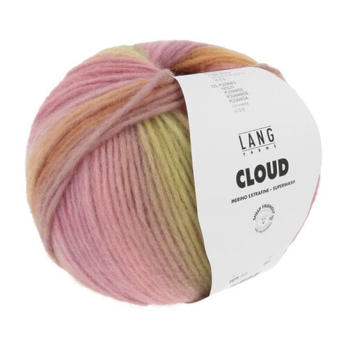 Lang Yarns Lang Yarns | Wol Cloud - 100 gr -  0015| Roze/Oranje/Limegroen
