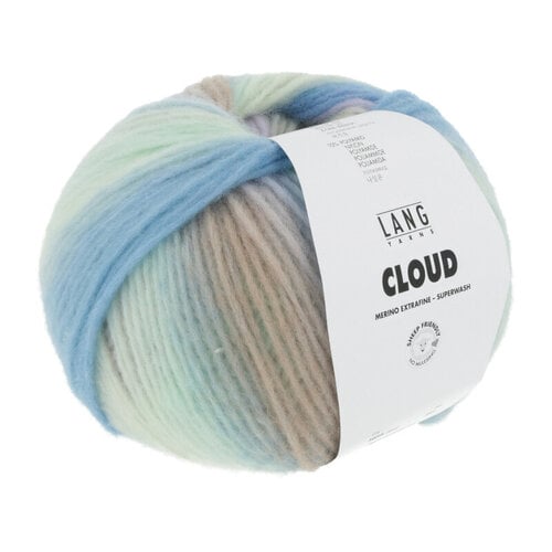 Lang Yarns Lang Yarns | Wol Cloud - 100 gr -  0014| Helgroen//Helblauw/Lila
