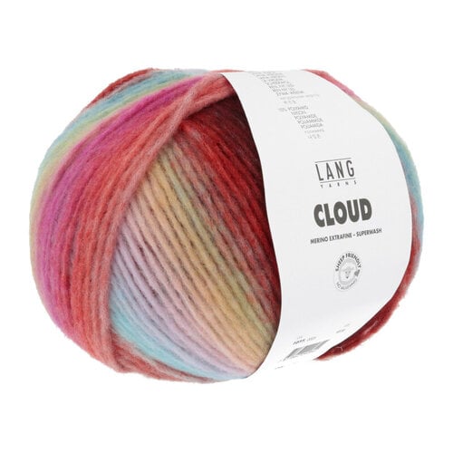 Lang Yarns Lang Yarns | Wol Cloud - 100 gr -  0005| Bordeaux/Groen/Blauw