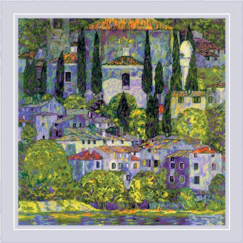 RIOLIS Borduurpakket Landscape with Cypresses after G. Klimt’s Painting - RIOLIS RIOLIS Borduurpakket Landscape with Cypresses after G. Klimt’s Painting - RIOLIS