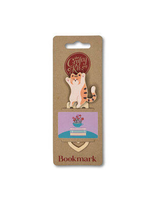 The Crafty Kit Company -  Wooden Boekenlegger Cat - Stripey - The Crafty Kit Company