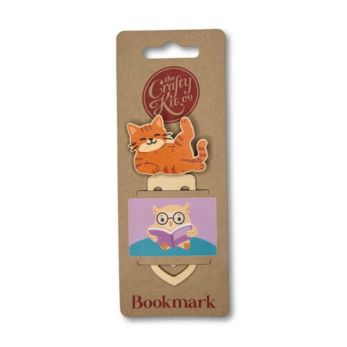 The Crafty Kit Company Wooden Bookmark Cat - Ginger - The Crafty Kit Company
