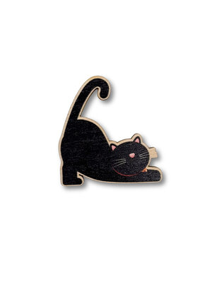 The Crafty Kit Company Wooden Needle Minder Cat - Midnight - The Crafty Kit Company