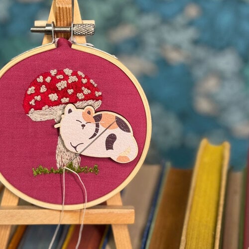 The Crafty Kit Company Wooden Needle Minder Cat - Calico - The Crafty Kit Company The Crafty Kit Company Wooden Needle Minder Cat - Calico - The Crafty Kit Company