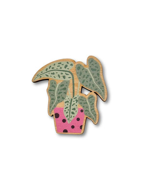 The Crafty Kit Company Wooden Needle Minder - House Plant  - The Crafty Kit Company