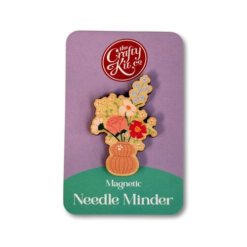The Crafty Kit Company Wooden Needle Minder - Vase of Flowers  - The Crafty Kit Company