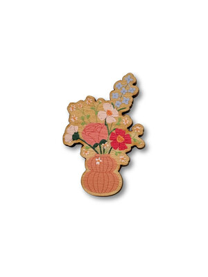The Crafty Kit Company Wooden Needle Minder - Vase of Flowers  - The Crafty Kit Company
